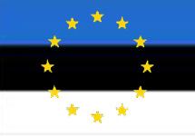 Флаг Эстонии и символика ЕЭС. Коллаж Граней.Ру