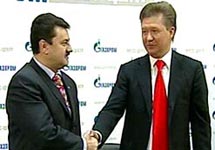 Алексей Ивченко ('Нафтогаз Украины') и Алексей Миллер ('Газпром'). Кадр НТВ