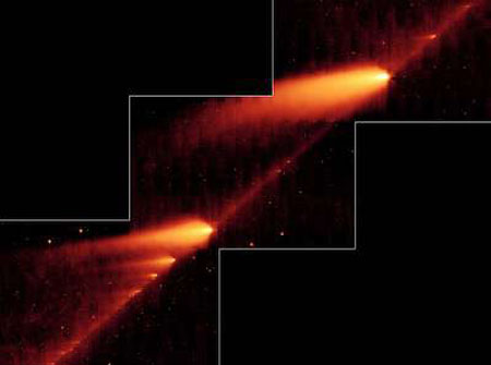 Разрушенная комета 73P/Швассмана-Вахмана 3. Фото NASA/JPL-Caltech с сайта Universe Today