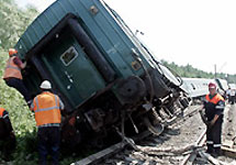 Крушение поезда Грозный-Москва. Фото с сайта ''Газеты''