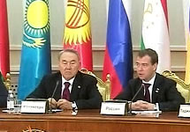 Дмитрий Медведев и Нурсултан Назарбаев. Кадр телеканала Вести