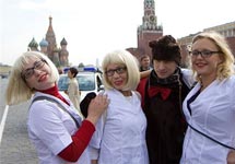 Акция ВИЧ-активистов. Фото Юрия Тимофеева на svobodanews.ru