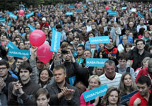 Встреча с Алексеем Навальным в Сокольниках. Фото Л.Барковой/Грани.Ру