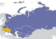 Свобода слова в странах СНГ, на Украине и в Грузии в 2014 году. Фрагмент карты из отчета Freedom House