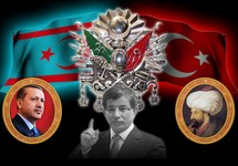 Фрагмент интернет-страницы с высказыванием Ахмета Давутоглу. Слева - флаг сирийских туркмен