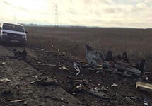На месте взрыва у КПП "Новомихайловка" Фото пресс-службы ГПСУ