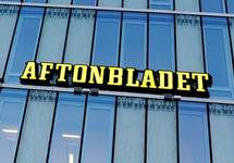 Логотип Aftonbladet на здании редакции. Фото: aftonbladet.se