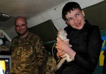 Надежда Савченко в зоне АТО. Фото: ФБ-страница "Прес-центр штабу АТО"