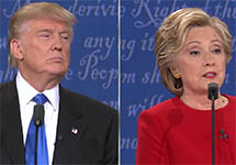 Дебаты между Дональдом Трампом и Хиллари Клинтон. Кадр CNN