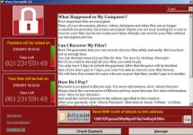 Скриншот заставки вируса WannaCry 