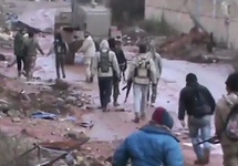 Наступление повстанцев в городе Деръа, февраль 2017. Кадр Qasioun