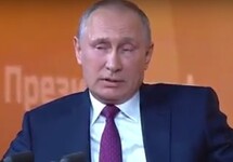 Владимир Путин на пресс-конференции, 14.12.2017. Кадр трансляции ТАСС
