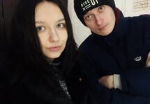 Ольга Борисова и Александр Софеев в керченском горотделе ФСБ. Фото: @borissssova