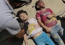 Дети, погибшие при налете на Саиду. Фото: твиттер @SyriaCivilDef
