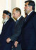 Встреча Владимира Путина с Бурхануддином Раббани и Эмомали Рахмоновым в Душанбе 22 октября 2001. Фото Reuters