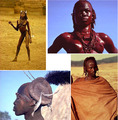 Лица народов Нубу и Масаи. Фото из книг Ленни Риффеншталь