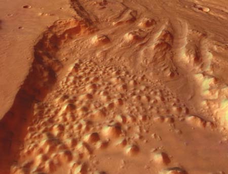 Промоины между Iani Chaos и Ares Vallis. Фото с сайта www.esa.int