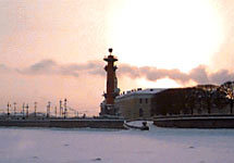 Стрелка Васильевского острова зимой. Фото с сайта www.spb-gid.nm.ru