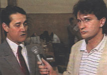 Бернд Рунге (справа) за корреспондентской работой в Венгрии, 1989 г.
