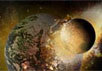 Столкновение с Землей тела размером с Марс. Иллюстрация с сайта Space.com