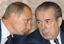 Владимир Путин и Аркадий Вольский. Фото с сайта www.newizv.ru