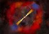Так художник представляет себе гамма-всплеск. Изображение CXC/M.Weiss с сайта www.space.com