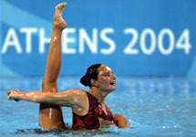 Синхронное плавание. Выступление россиянок на Олимпиаде в Афинах. Фото AP