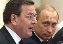 Герхард Шредер и Владимир Путин. Фото AP