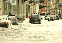 Наводнение в Петербурге. Кадр Первого канала