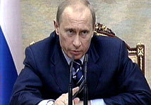Владимир Путин дает указания членам правительства. Съемки ОРТ