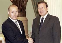 Путин и Шредер. Фото РИА ''Новости''