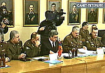 Заседание Совета министров обороны стран СНГ. Кадр ''Вестей''