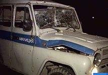 В Махачкале взорван милицейский УАЗ. Кадр Первого канала