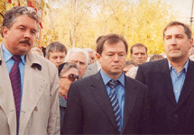 Слева направо: Сергей Бабурин, Сергей Глазьев, Дмитрий Рогозин. Фото с сайта ''Родины''