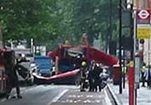 Взорванный автобус в Лондоне. Фото с сайта SkyNews