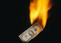 Горящий доллар. Фото с сайта inmagine.com