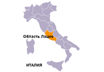 Область Лацио на карте Италии. Изображение с сайта www.mosreg.ru