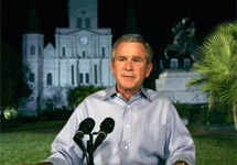 Джордж Буш. Телеобращение к нации по поводу последствий урагана Катрина. Фото АР