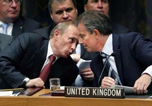 Владимир Путин и Тони Блэр на саммите в Нью-Йорке. Фото Reuters