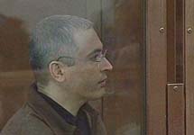 Михаил Ходорковский в зале Мосгорсуда. Кадр НТВ