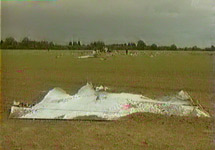 Место падения российского СУ-27 в Литве. Кадр РТР