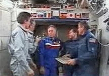 Церемония смены экипажа на МКС. Кадр RTVi