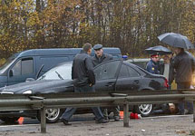 На месте убийства Александра Слесарева. Фото Коммерсанта