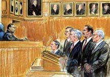 Льюис Либби в суде. Рисунок АР