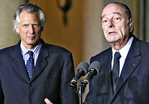 Доминик де Вильпен и Жак Ширак после заседания Совета внутренней безопасности. Фото с сайта YahooNews