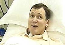 Сергей Абрамов в больнице. Кадр '''Вестей''