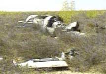 Фрагмент ступени ракеты "Протон", упавший на территории Алтайского края. Кадр НТВ