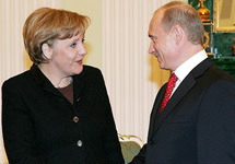 Ангела Меркель и Владимир Путин. Фото пресс-службы Кремля