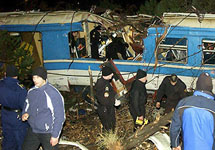 На месте катастрофы поезда в Черногории. Фото с сайта YahooNews