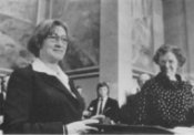 Елена Боннэр читает нобелевскую речь Андрея Сахарова "Мир, прогресс и права человека" в Осло 11 декабря 1975 г.